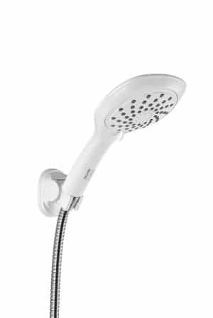 סט מזלף מקלח יד + צינור ומתלה למקלחת, דגם NARDIS נרדיס צבע לבן