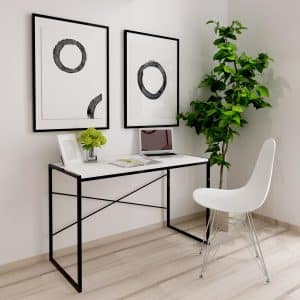 שולחן עבודה – כתיבה צבע שחור עם לבן 120*55*75 ס"מ