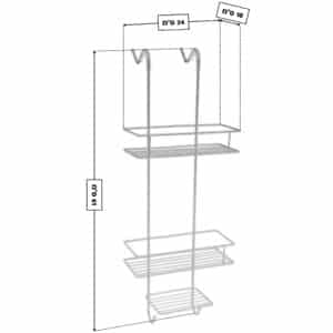 מדף רשת 2 קומות מדפים לתליה לאמבטיה 2 – כרום