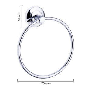 מתלה מגבות עגול טבעת בציפוי ניקל מבריק – VISTA