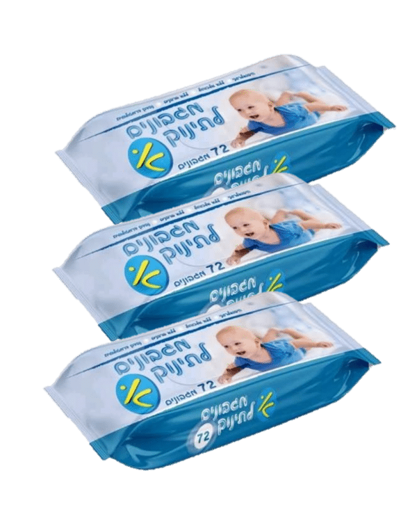 מגבונים לחים לתינוק 72 יחידות בחבילה - 3 חבילות ב-10 ש"ח